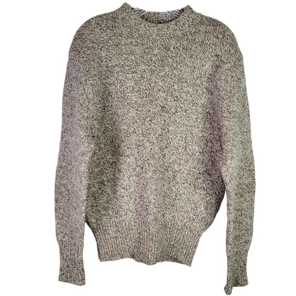 Eddie Bauer Vintage Large Beige Heather Wool ? Chunky Knit Sweater - Picture 2 of 8